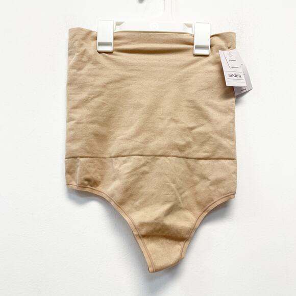 Auden Women's Medium Shaping Seamless High Waist Thong Pearl Tan Size Large - Picture 3 of 6